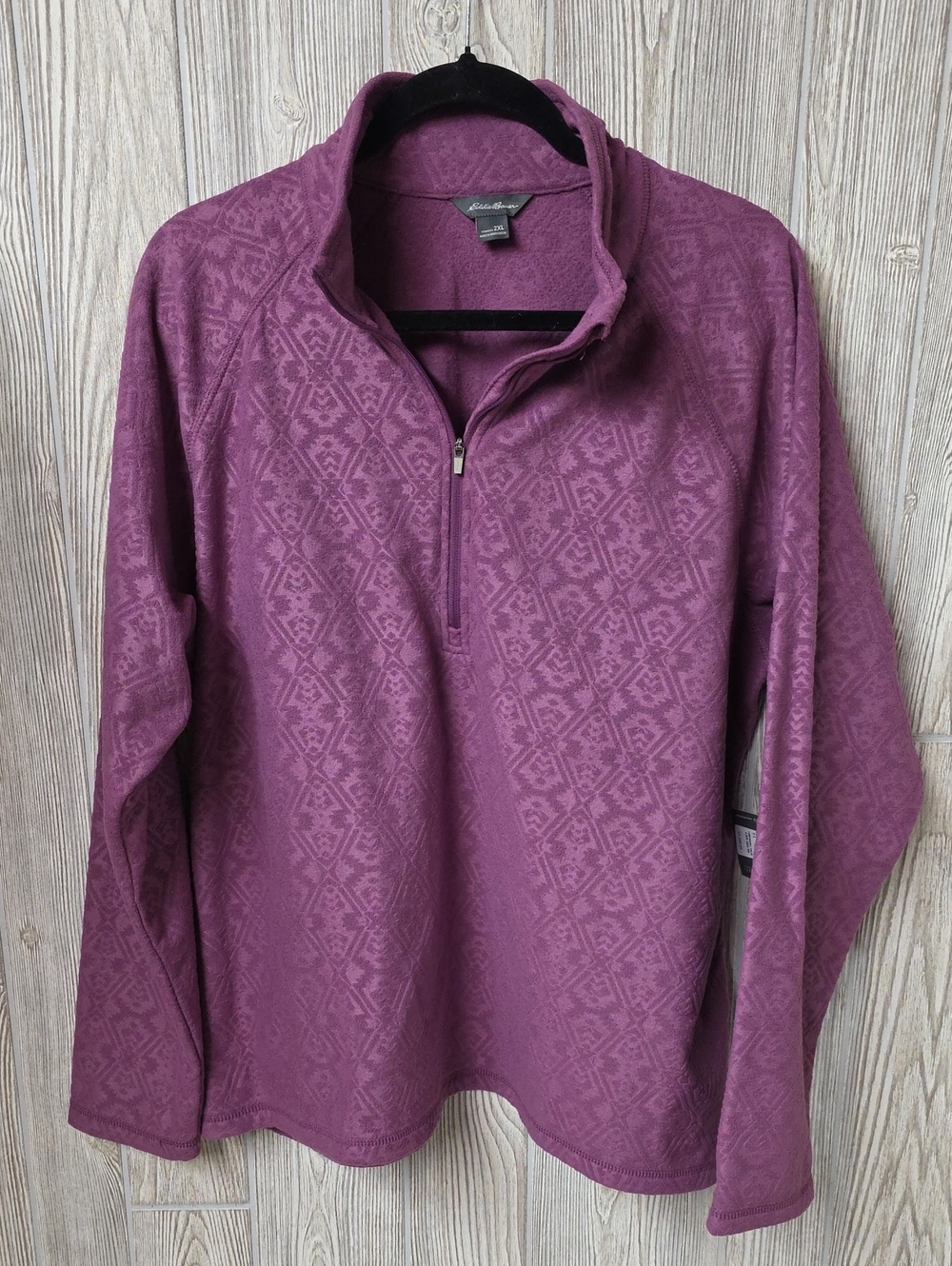 Eddie Bauer Purple Quarter Zip Polar Fleece Pullover Womens Size 2XL NWT